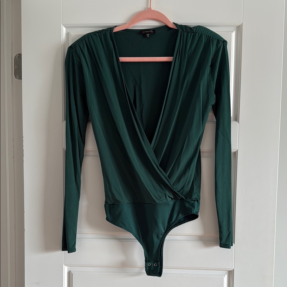 Dark Green Long Sleeve Bodysuit